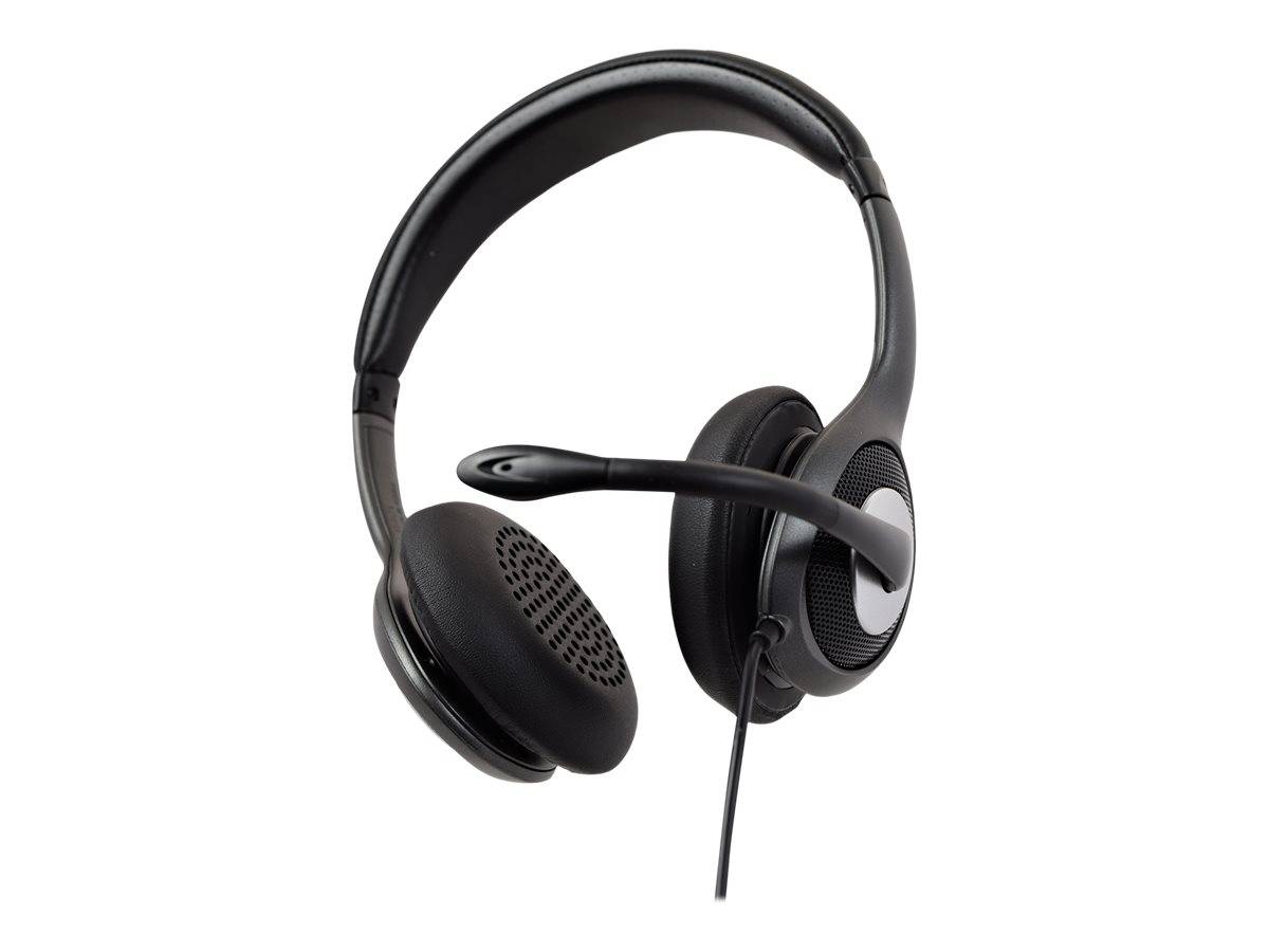 V7 Deluxe Headphones with mic on-ear wired USB-C black | HU530C