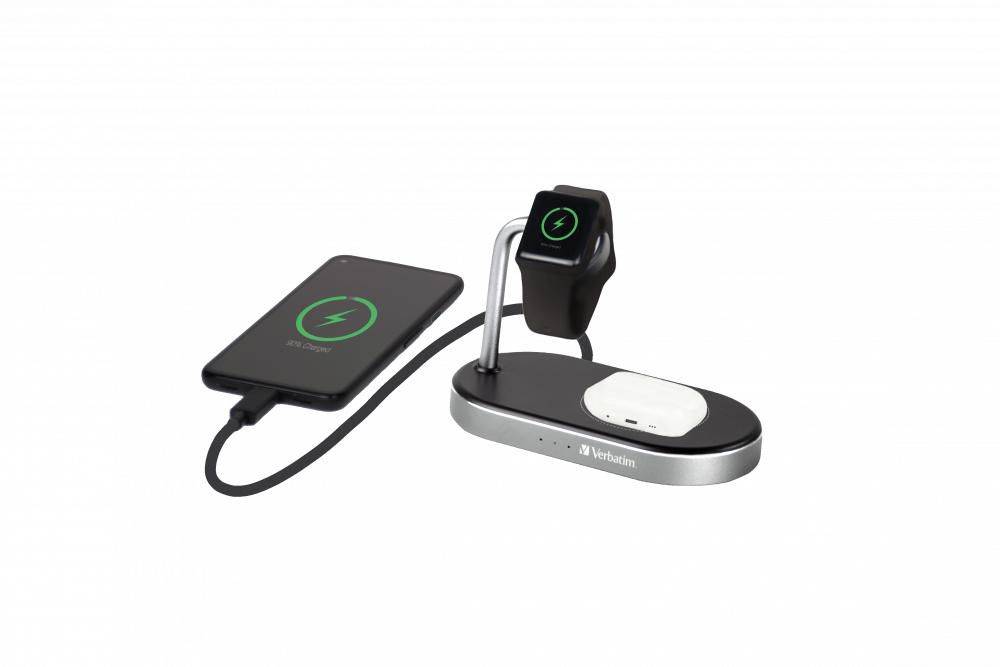 Verbatim Wireless charging stand 3-in-1 + AC power | 49556