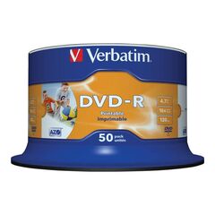 Verbatim 50 x DVD-R 4.7 GB 16x wide photo printable | 43533