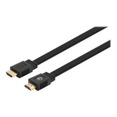 Manhattan HDMI Cable with Ethernet (Flat), 4K@60Hz (Prem | 355629