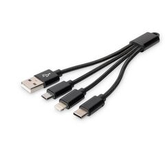 DIGITUS 3-in-1 Charger Cable - Lightning cable  | DB-300160-002-S