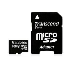 Transcend Flash memory card ( microSDHC to SD adapter included )  8GB  Class10  microSDHC  (TS8GUSDHC10), image 