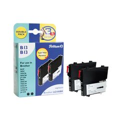 Pelikan B13 Double Pack,  2-pack,  black  ink cartridge ( replaces Brother LC1100BK )  (4107855), image 