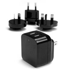 StarTech.com Dual-port USB wall charger - international travel - 17W/3.4A - black, image 
