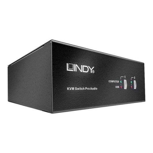 Lindy Dual Head Single Link DVI-I KVM Switch Pro 39300