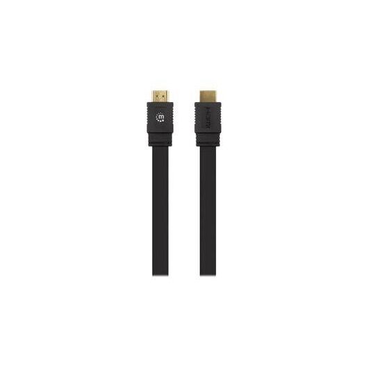 Manhattan HDMI Cable with Ethernet (Flat), 4K@60Hz (Prem | 355629