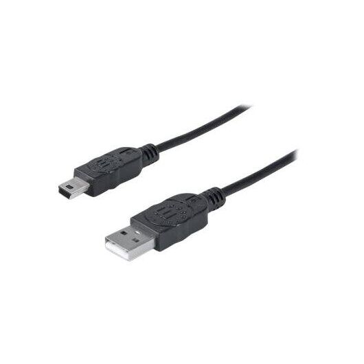 Manhattan USB-A to Mini-USB Cable, 1.8m, Male to Male, B | 333375