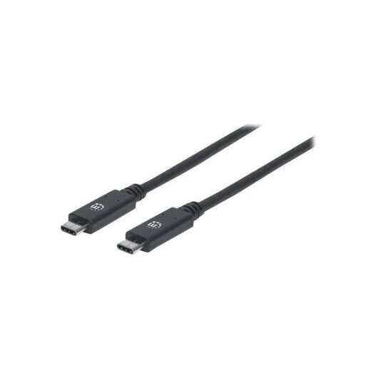 Manhattan USB-C to USB-C Cable, 1m, Male to Male, Black, | 355223