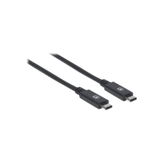 Manhattan USB-C to USB-C Cable, 1m, Male to Male, Black, | 355223