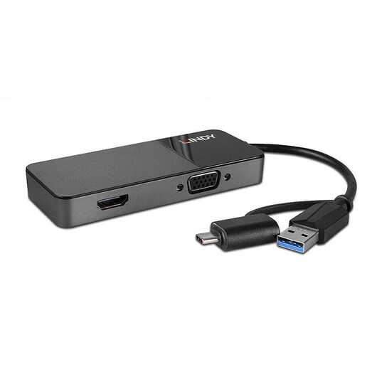 Lindy - Adapter - USB Type A male to HD-15 (VGA), HDMI -  | 43354