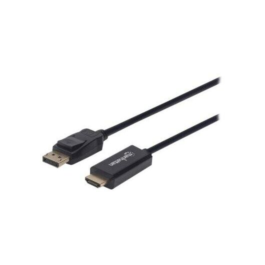 Manhattan DisplayPort 1.2 to HDMI Cable, 4K@60Hz, 1m, Ma | 153195