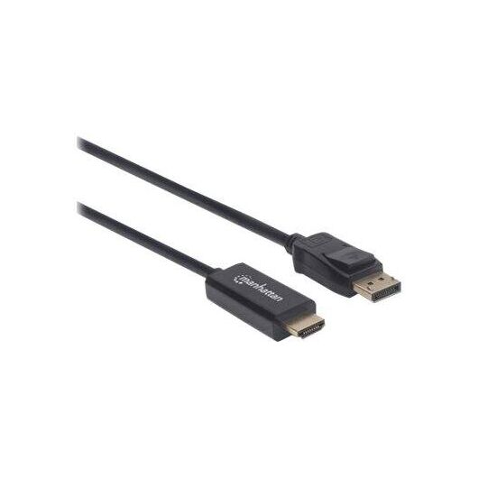 Manhattan DisplayPort 1.2 to HDMI Cable, 4K@60Hz, 1m, Ma | 153195