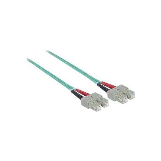 Intellinet Fibre Optic Patch Cable, OM3, SC/SC, 1m, Aqua | 751025