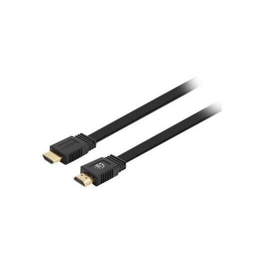 Manhattan HDMI Cable with Ethernet (Flat), 4K@60Hz (Prem | 355612